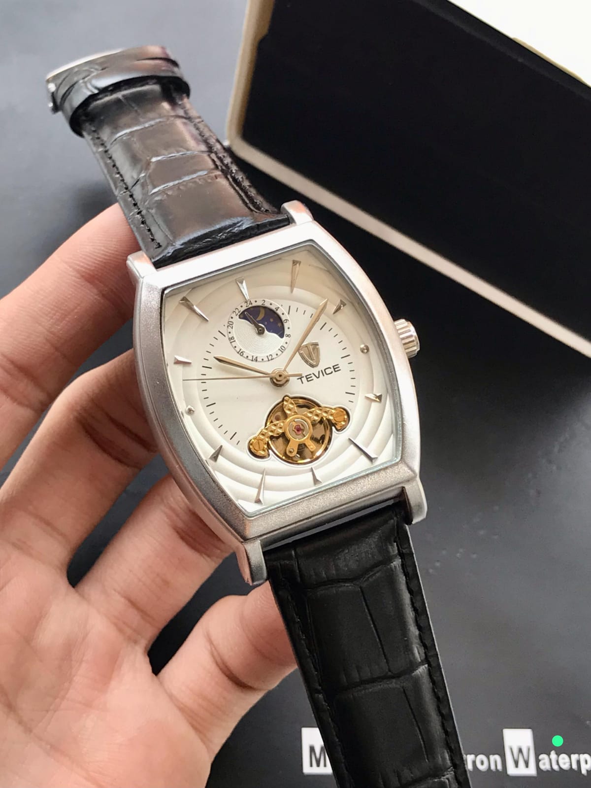TEVICE Men's Automatic Square Watch – Moonphase