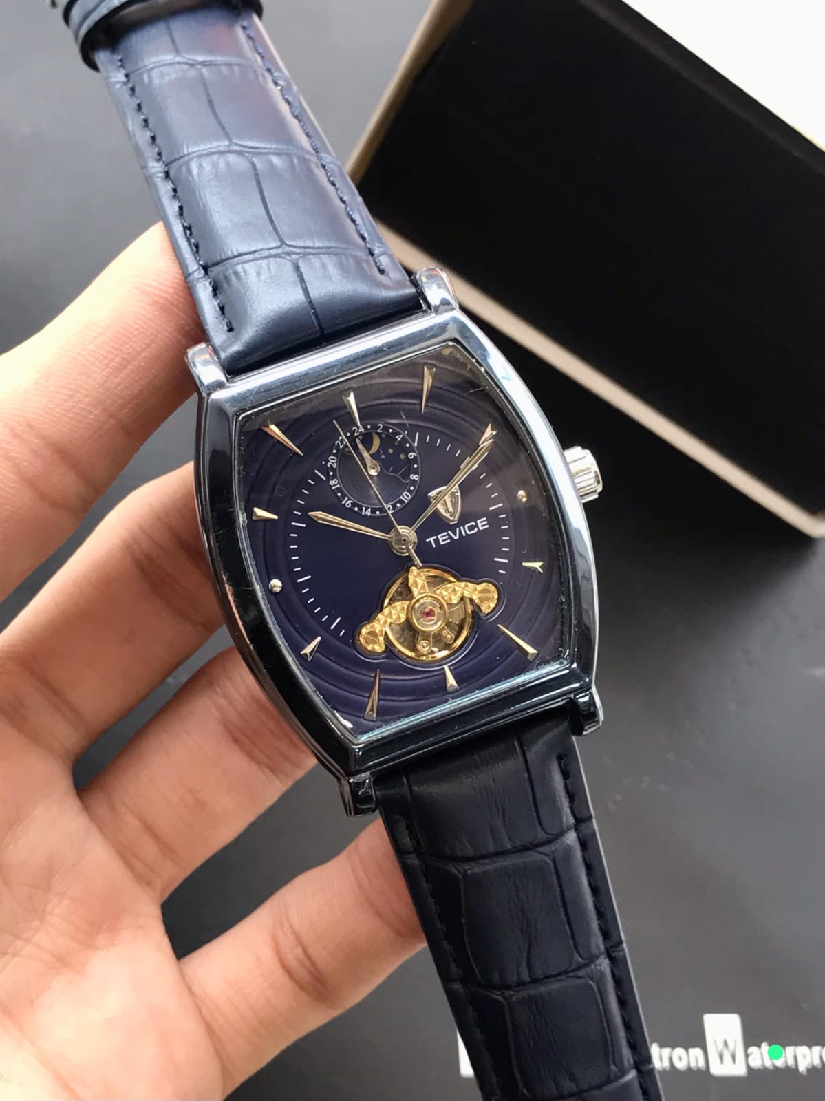 TEVICE Men's Automatic Square Watch – Moonphase